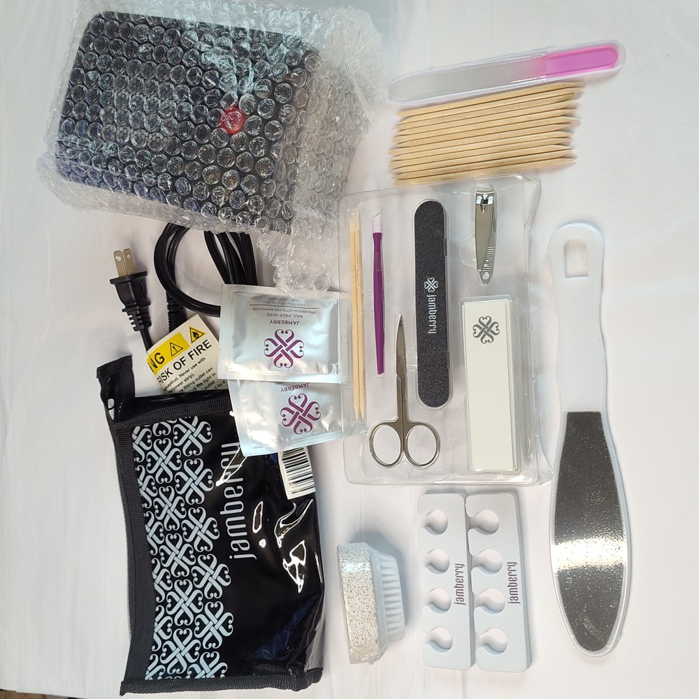 Jamberry 28 Piece Mani Pedi Tool Kit with Mini Heater for Nail Wrap Application